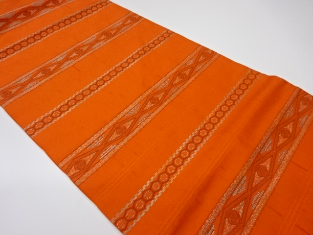 JAPANESE KIMONO / VINTAGE NAGOYA OBI / WOVEN RHOMBUS & STRIPE